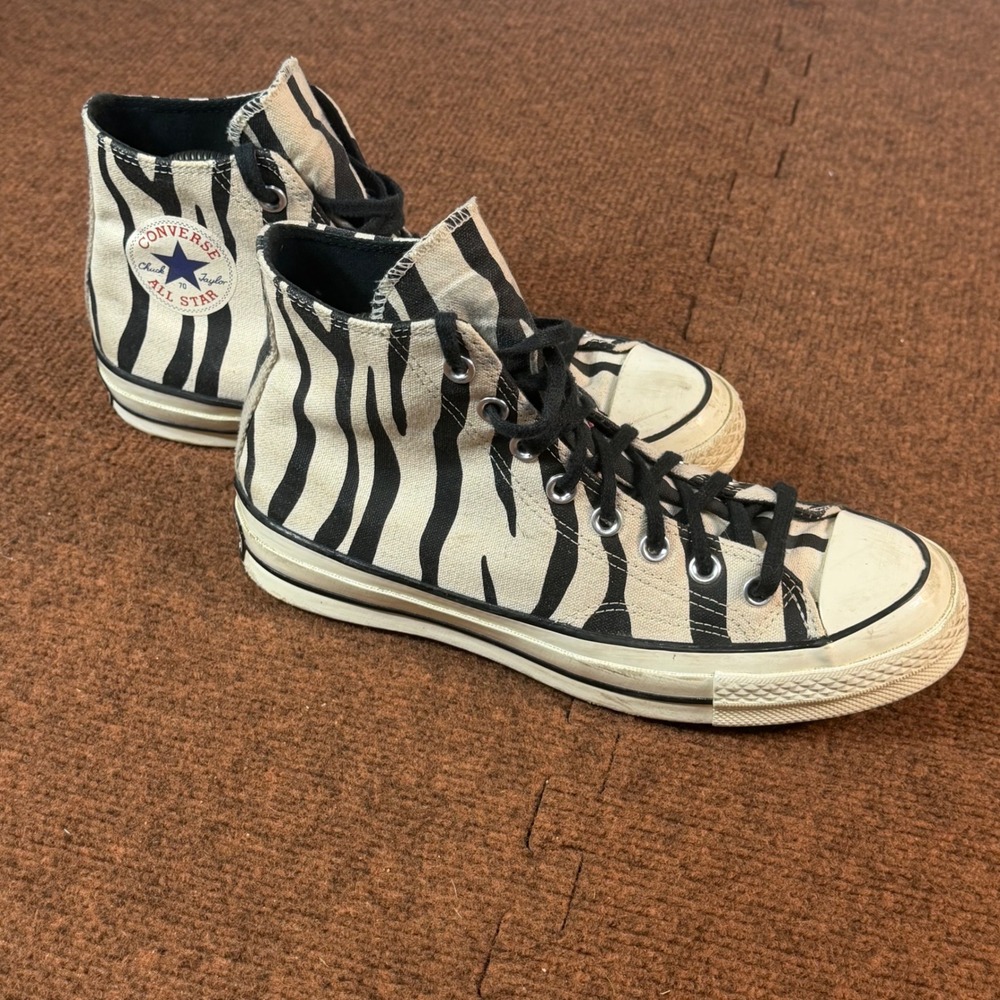 Converse Chuck 70 High Top Zebra Print Sneakers Womens 9 Mens 7 163408C A- fit